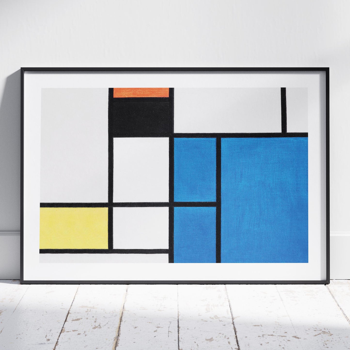 Composition with Large Blue Plane - Piet Mondrian - Rolled Poster Wall Art Print - House Prints