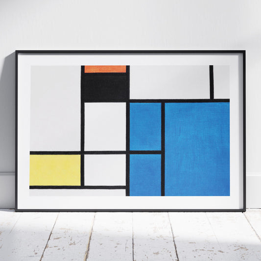 Composition with Large Blue Plane - Piet Mondrian - Rolled Poster Wall Art Print - House Prints