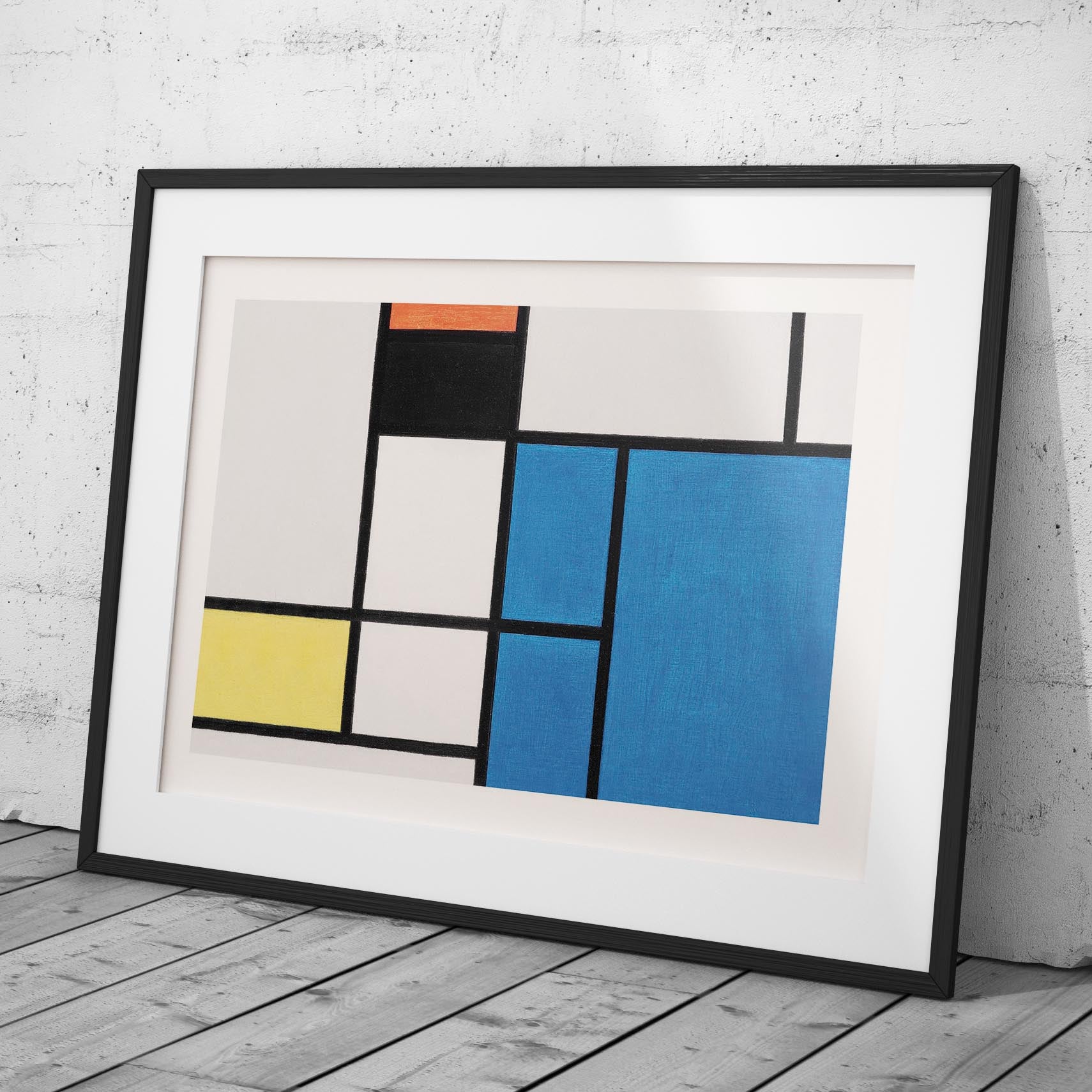 Composition with Large Blue Plane - Piet Mondrian - Rolled Poster Wall Art Print - House Prints