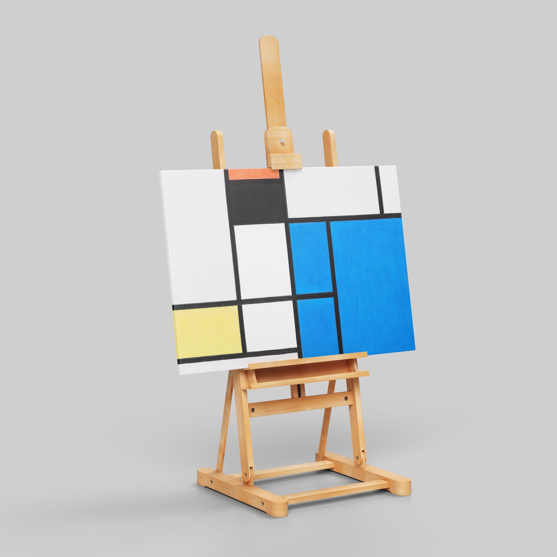 Composition with Large Blue Plane - Piet Mondrian - Framed Canvas Wall Art Print - House Prints