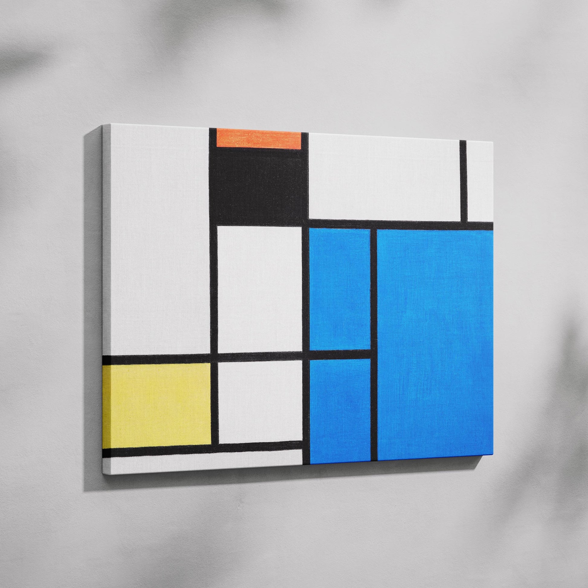 Composition with Large Blue Plane - Piet Mondrian - Framed Canvas Wall Art Print - House Prints