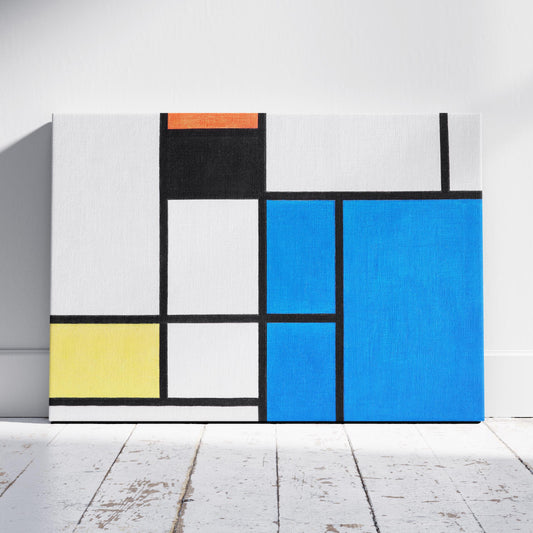 Composition with Large Blue Plane - Piet Mondrian - Framed Canvas Wall Art Print - House Prints