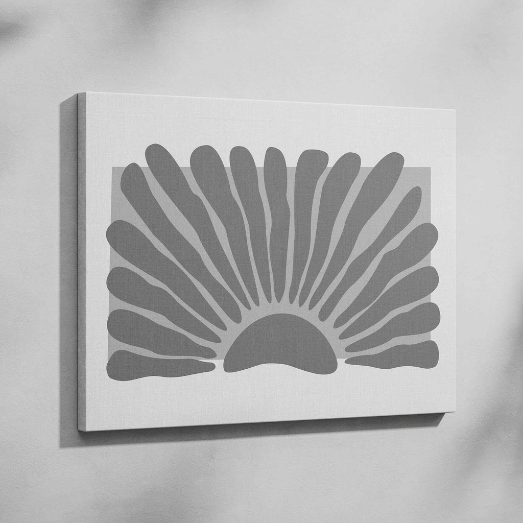 Monochrome Abstract Sunburst - Framed Canvas Wall Art Print | House Prints