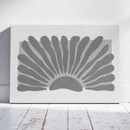 Monochrome Abstract Sunburst - Framed Canvas Wall Art Print | House Prints