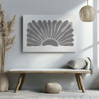Monochrome Abstract Sunburst - Framed Canvas Wall Art Print | House Prints