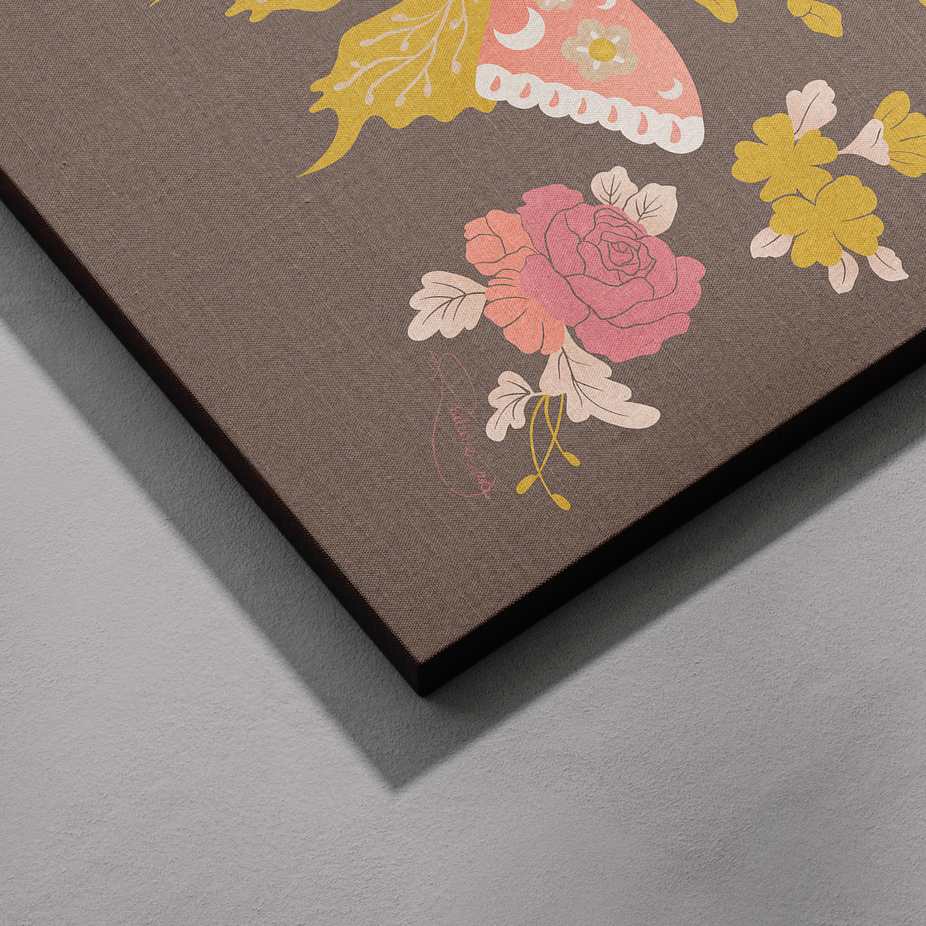 Moonlit Moth Meadow - Rosalinde Clara - Framed Canvas Wall Art Print | House Prints