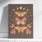 Moonlit Moth Meadow - Rosalinde Clara - Framed Canvas Wall Art Print | House Prints