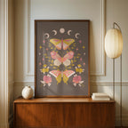 Moonlit Moth Meadow - Rosalinde Clara - Rolled Poster Wall Art Print | House Prints