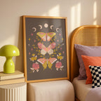 Moonlit Moth Meadow - Rosalinde Clara - Rolled Poster Wall Art Print | House Prints