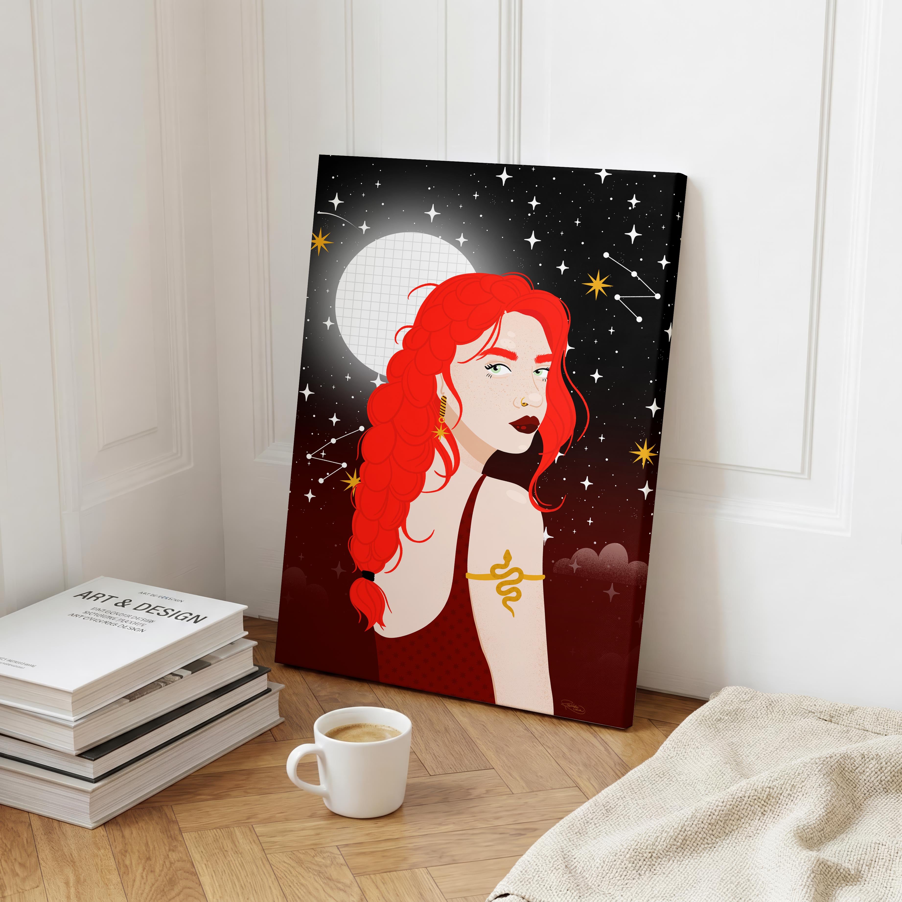 Moonlit Muse - Rosalinde Clara - Framed Canvas Wall Art Print | House Prints