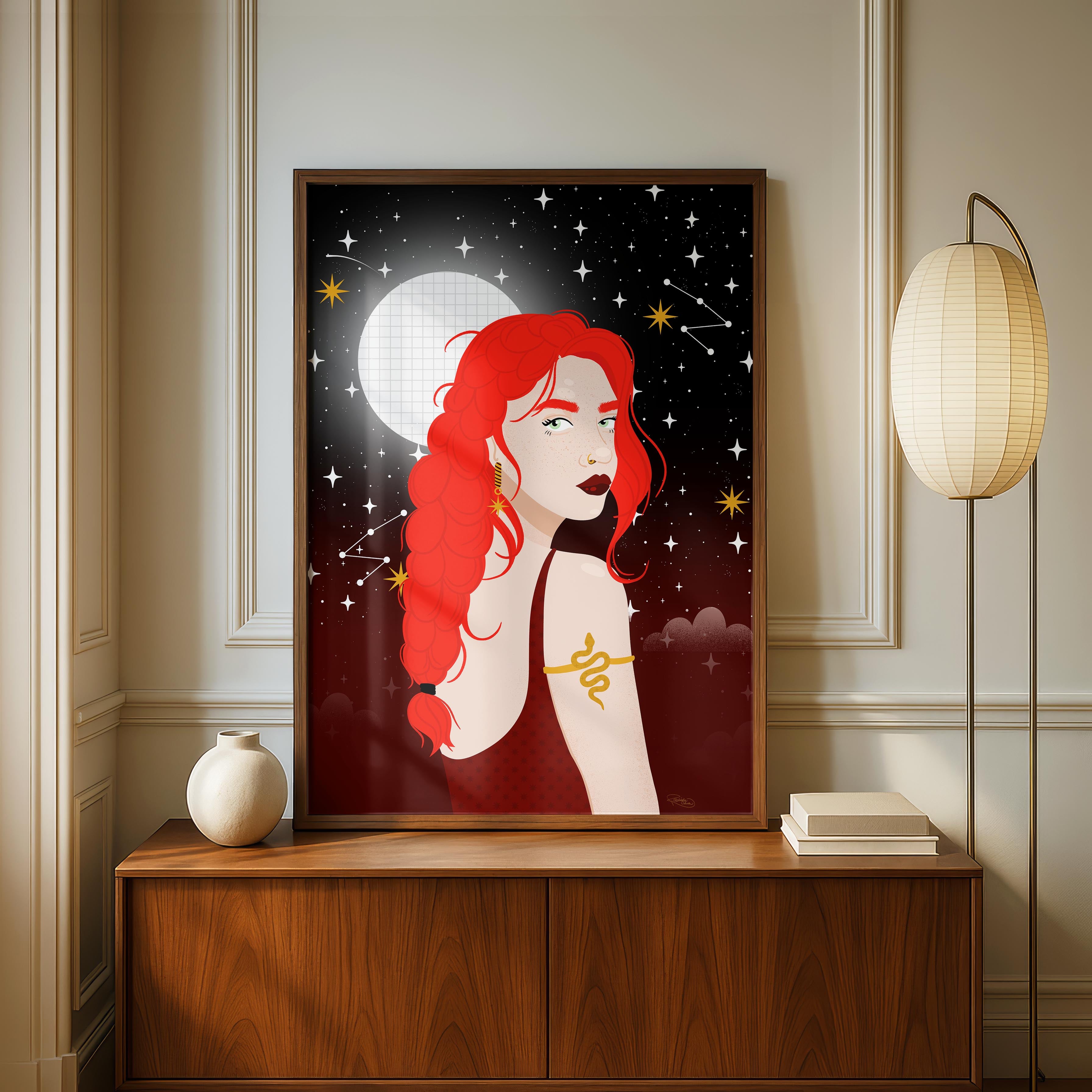 Moonlit Muse - Rosalinde Clara - Rolled Poster Wall Art Print | House Prints
