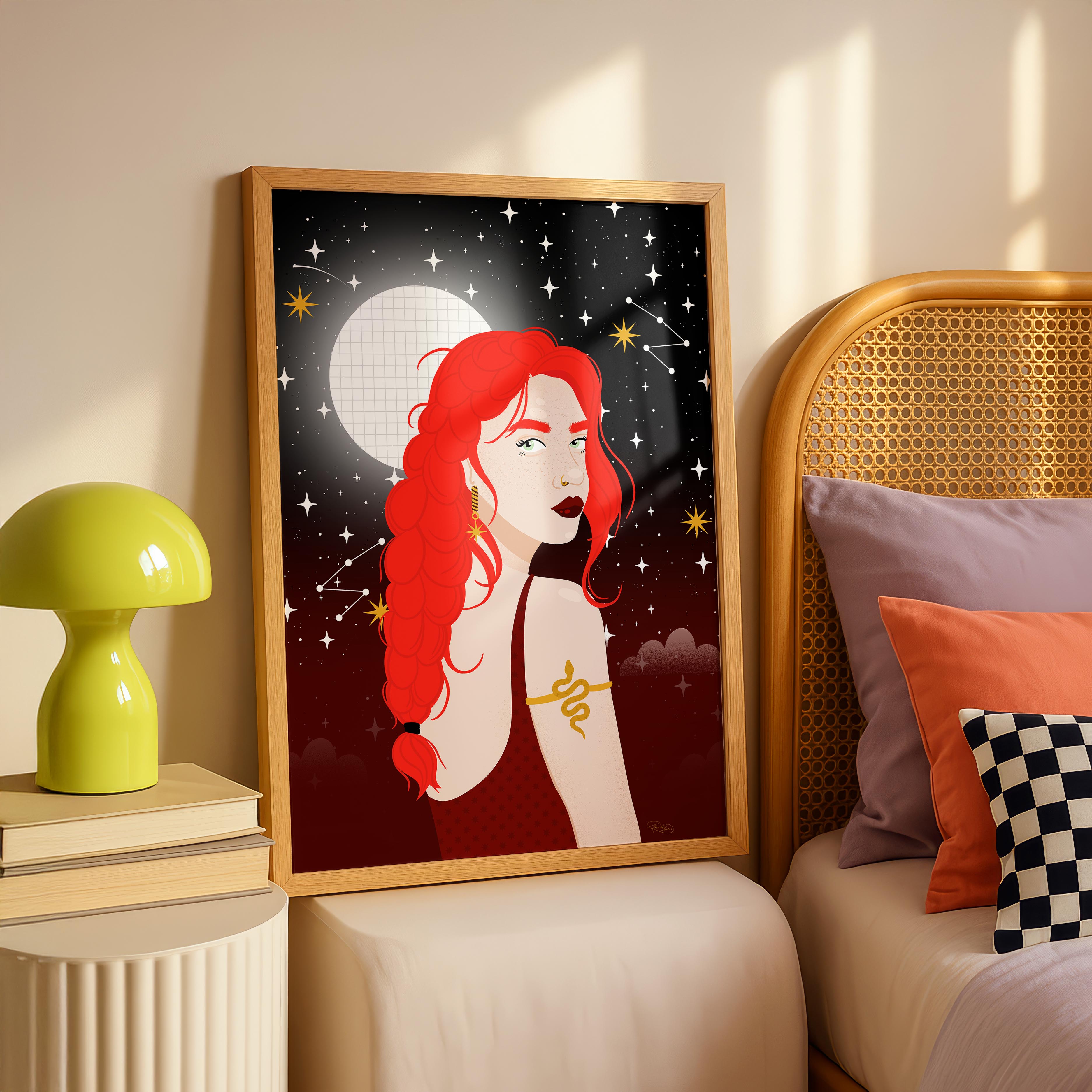 Moonlit Muse - Rosalinde Clara - Rolled Poster Wall Art Print | House Prints