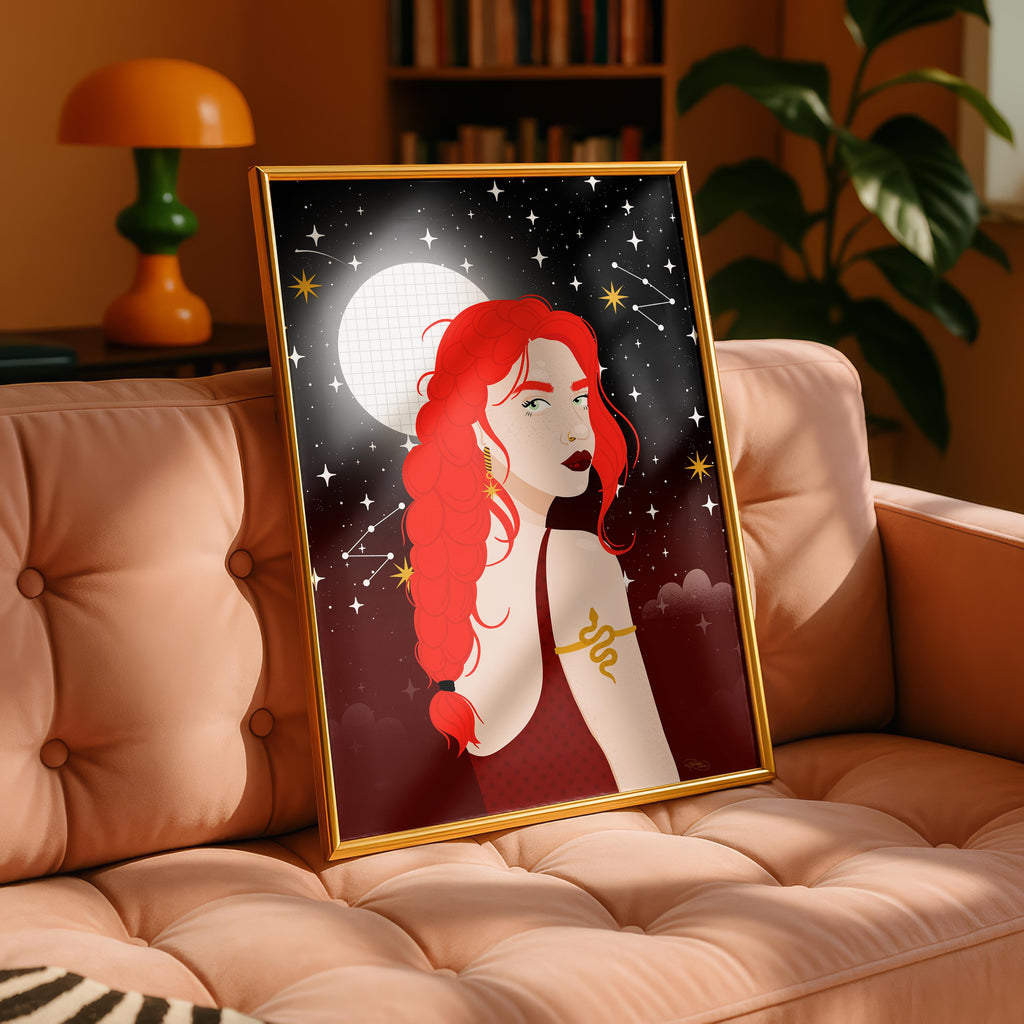 Moonlit Muse - Rosalinde Clara - Rolled Poster Wall Art Print | House Prints