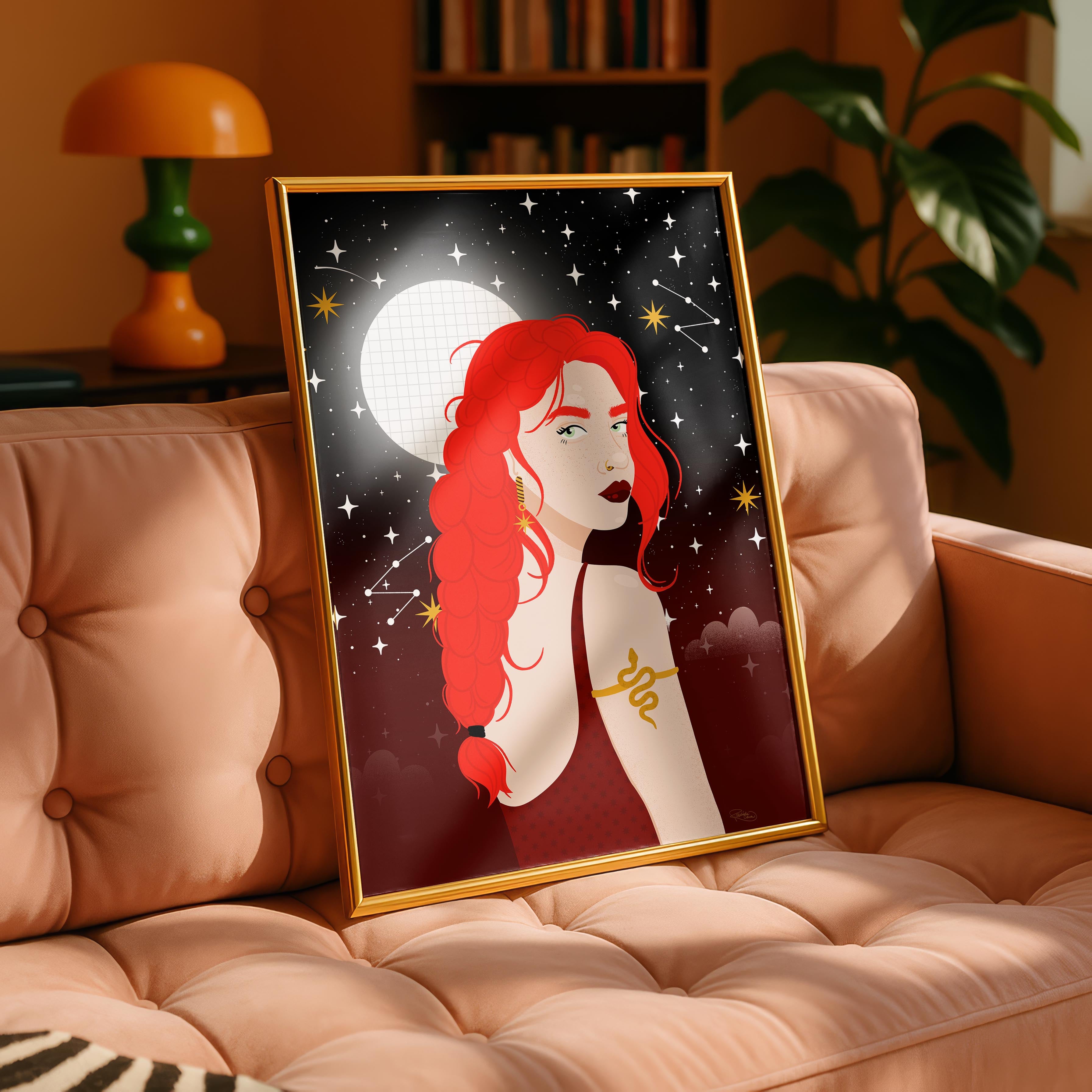 Moonlit Muse - Rosalinde Clara - Rolled Poster Wall Art Print | House Prints