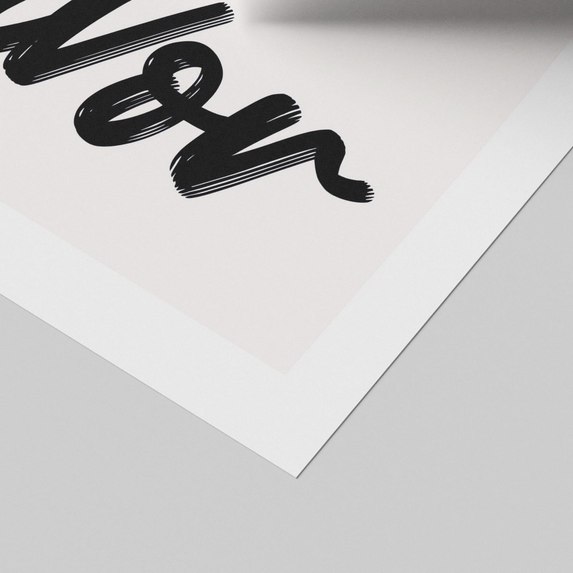 More Amor Por Favor Bold Black Handwriting Quote - Rolled Poster Wall Art Print