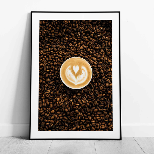 Morning Coffee Bean Latte Brew Kitchen - Rolled Poster Wall Art Print - House Prints