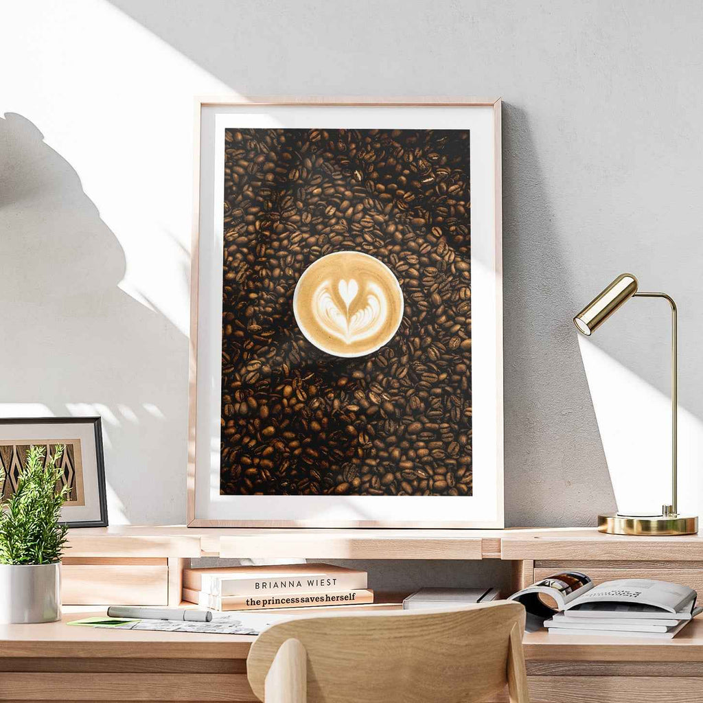 Morning Coffee Bean Latte Brew Kitchen - Rolled Poster Wall Art Print | House Prints