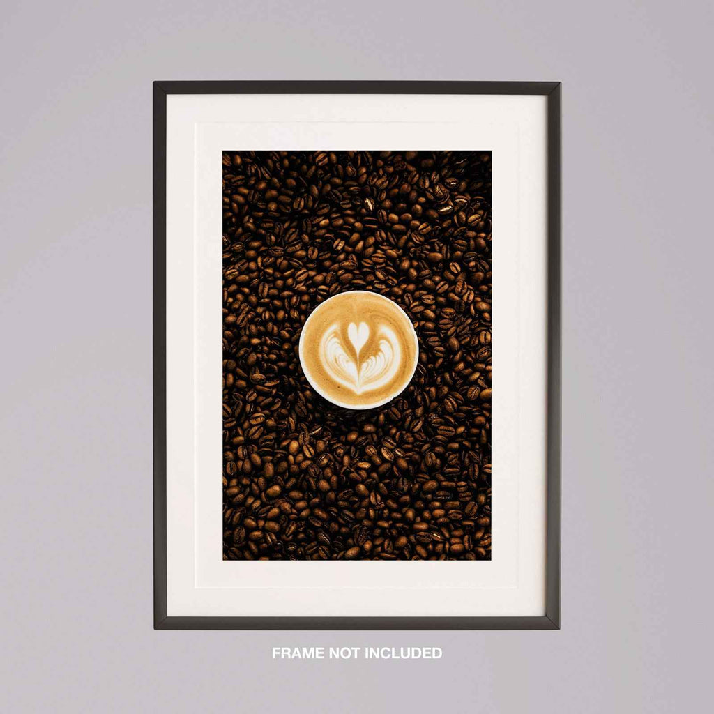 Morning Coffee Bean Latte Brew Kitchen - Rolled Poster Wall Art Print | House Prints