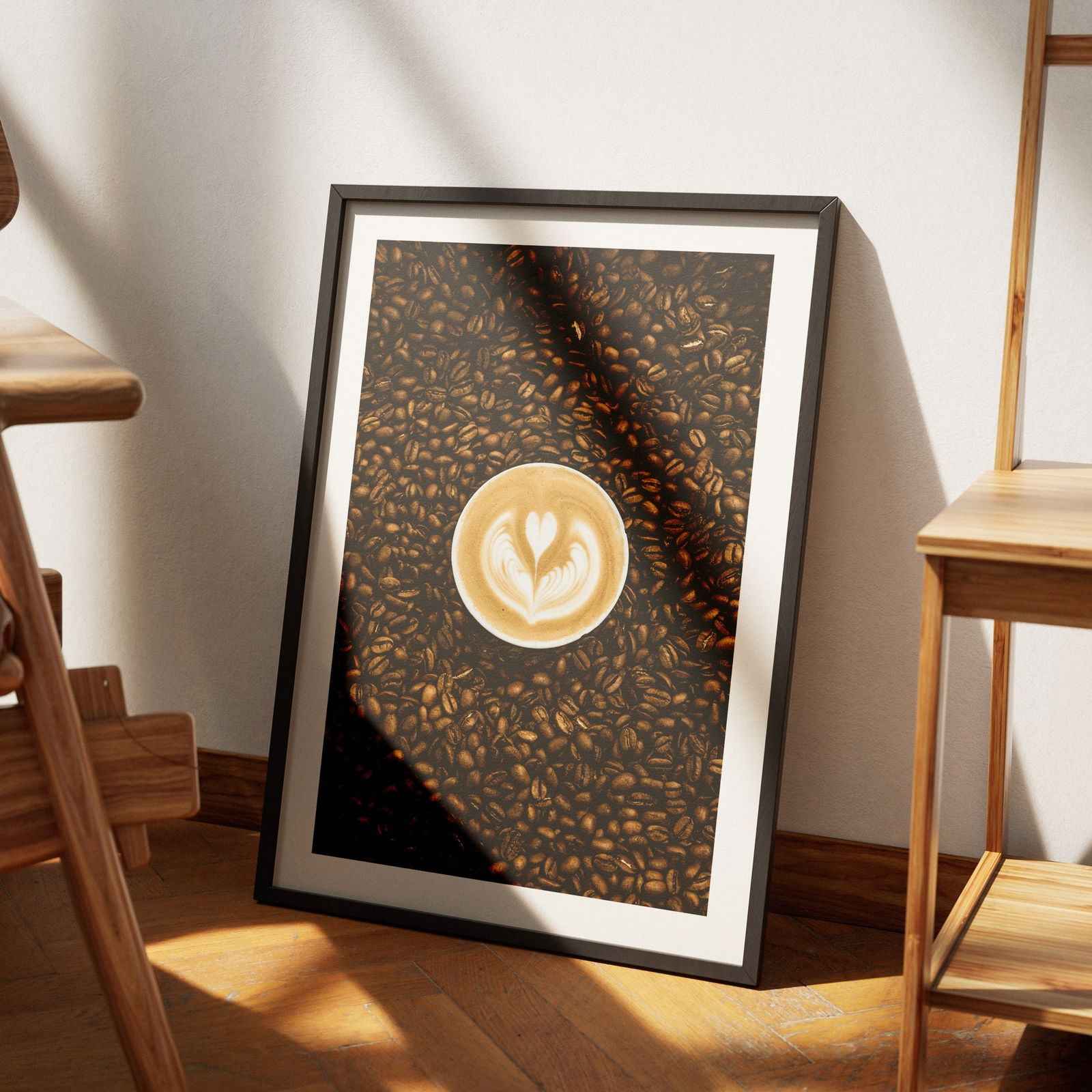 Morning Coffee Bean Latte Brew Kitchen - Rolled Poster Wall Art Print | House Prints