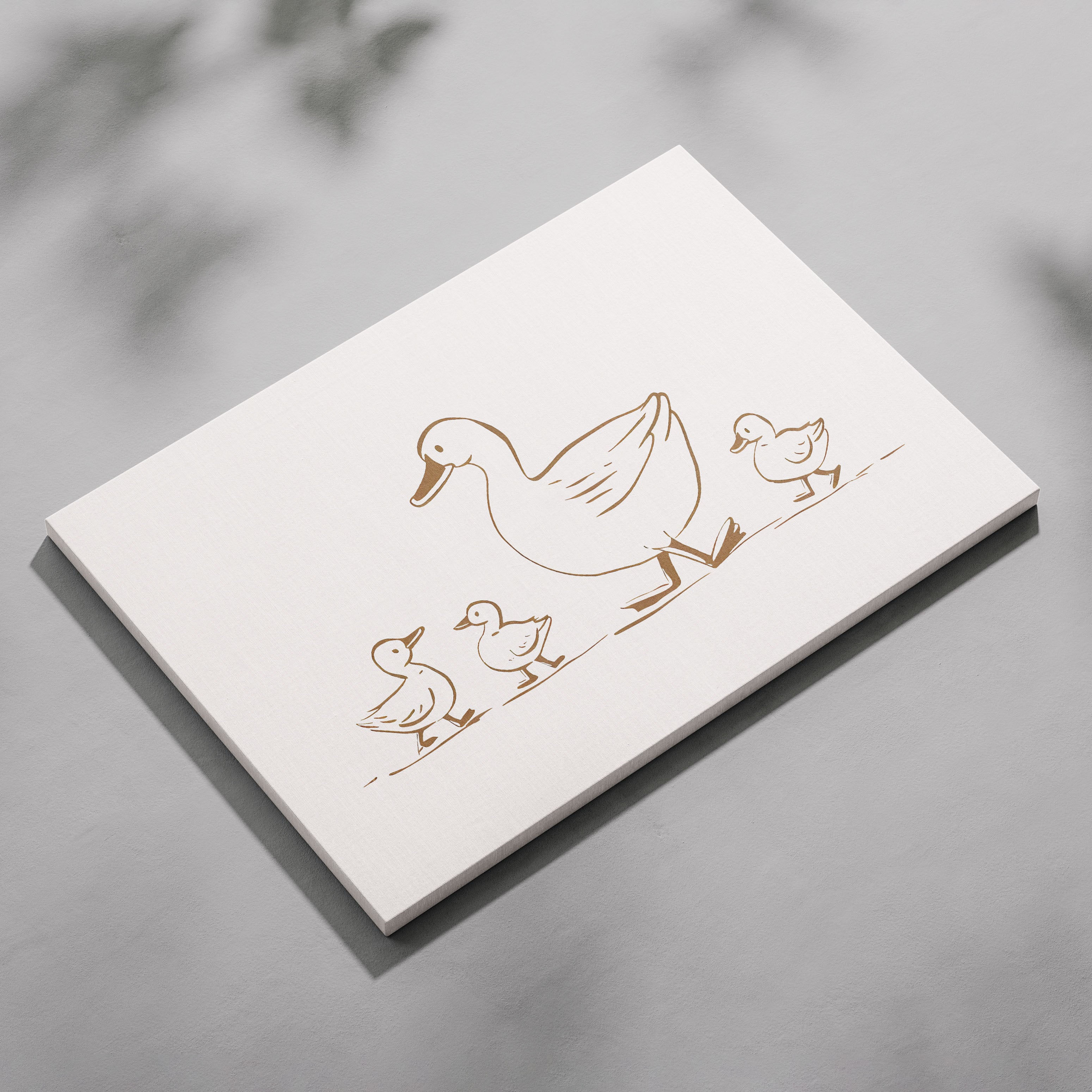 Mother Duck & Ducklings Springtime Nursery - Framed Canvas Wall Art Print | House Prints