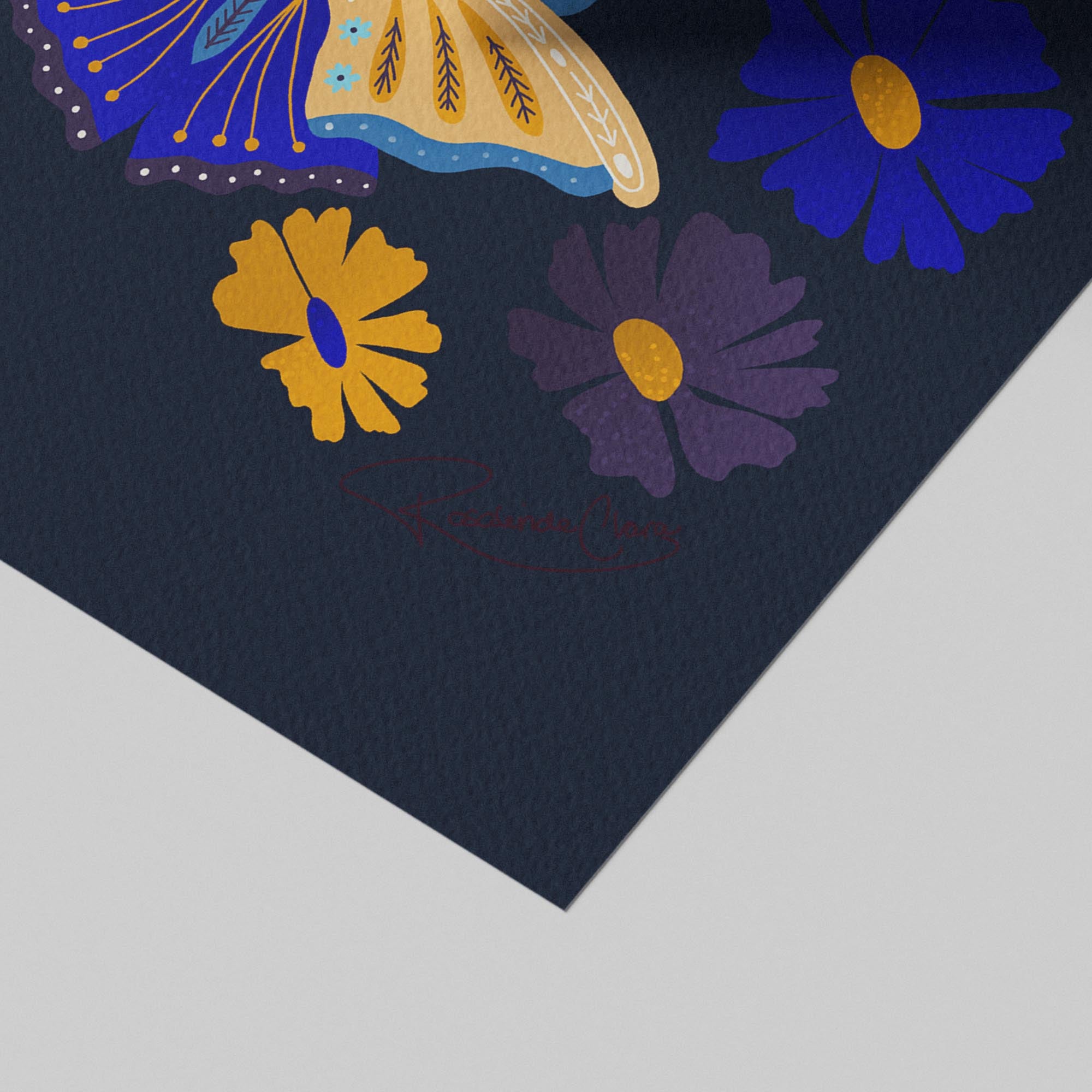 Moths in Stardust (Dark) - Rosalinde Clara - Rolled Poster Wall Art Print | House Prints