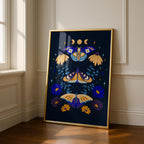 Moths in Stardust (Dark) - Rosalinde Clara - Rolled Poster Wall Art Print | House Prints