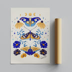 Moths in Stardust - Rosalinde Clara - Rolled Poster Wall Art Print | House Prints