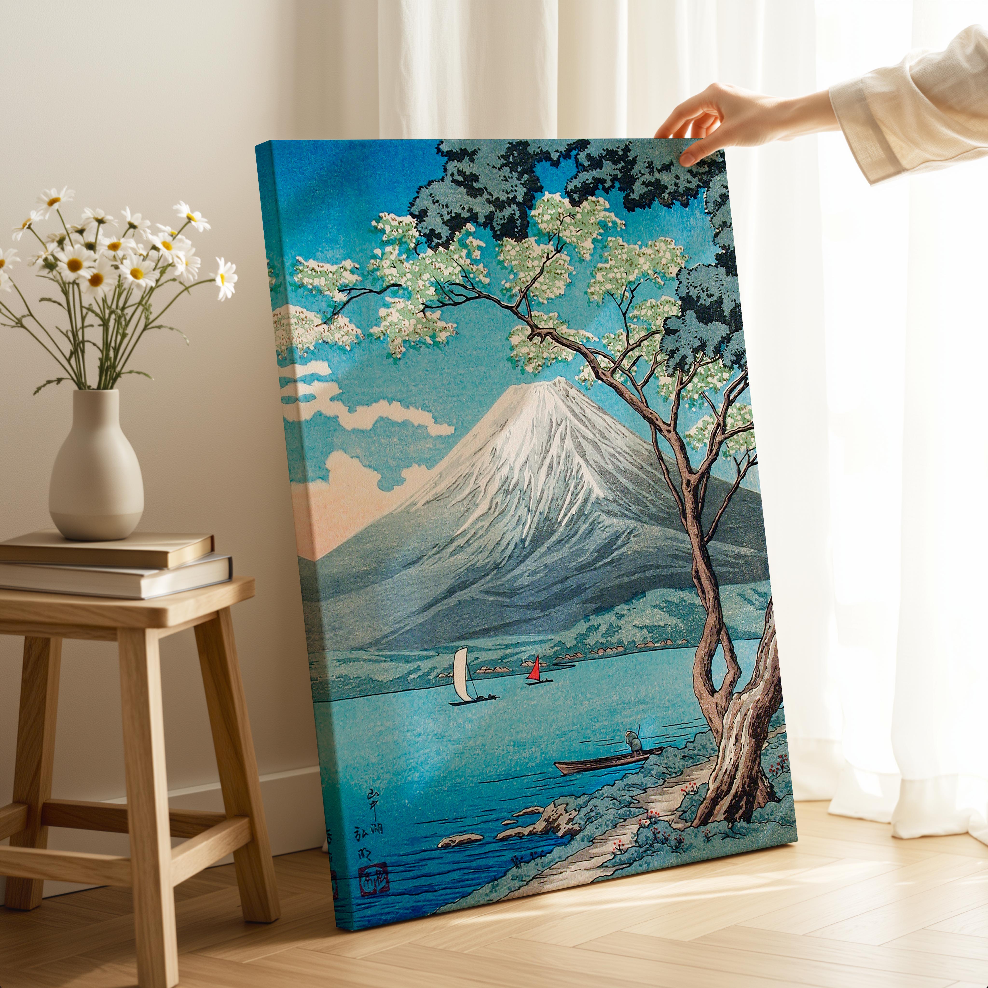 Mount Fuji from Lake Yamanaka - Hiroaki Takahashi - Framed Canvas