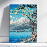 Mount Fuji from Lake Yamanaka - Hiroaki Takahashi - Framed Canvas Wall Art Print