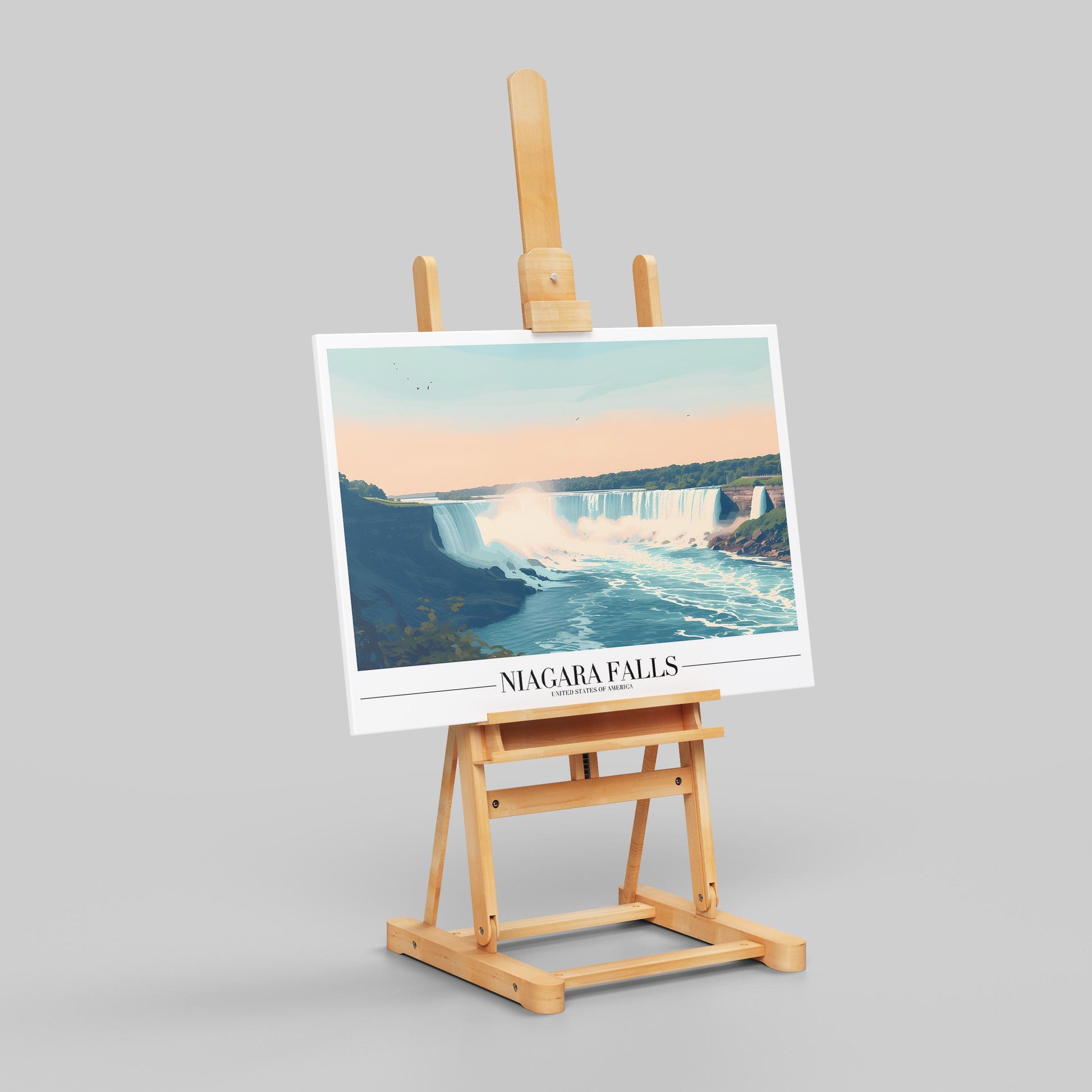 Majestic Niagara Falls World Travel - Framed Canvas Wall Art Print - House Prints