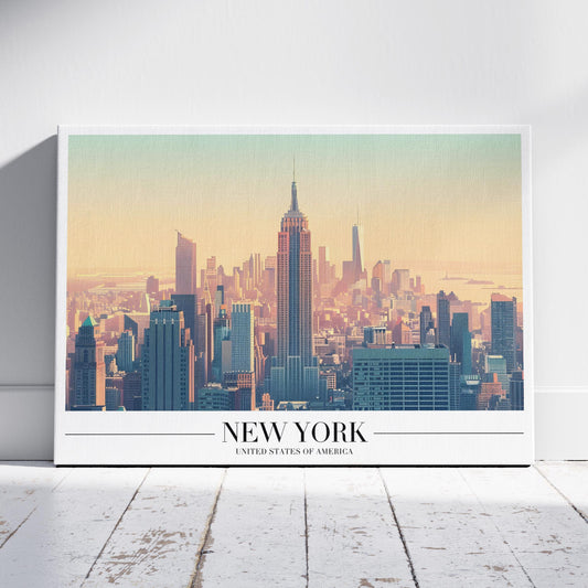 Iconic New York City NYC World Travel - Framed Canvas Wall Art Print - House Prints