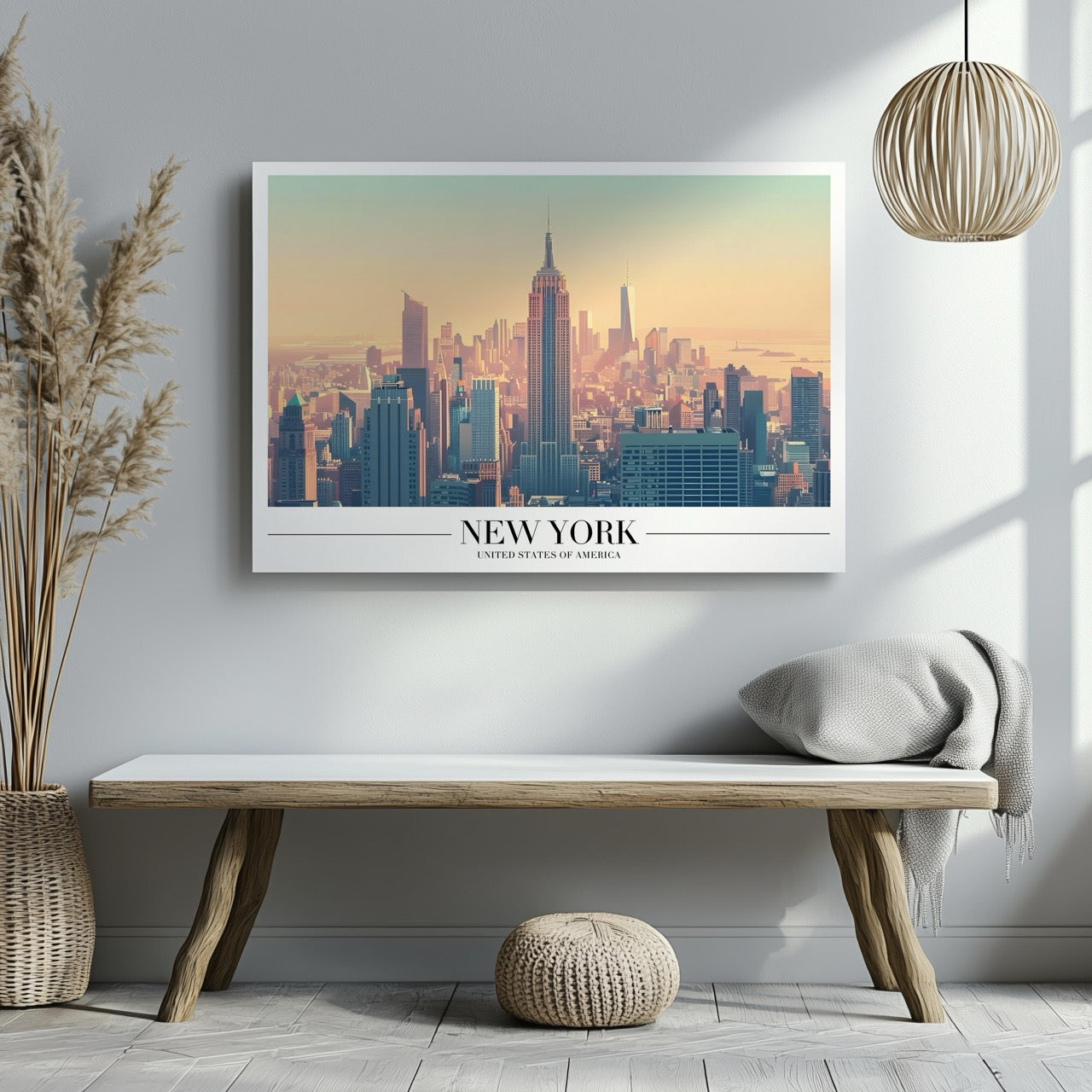 Iconic New York City NYC World Travel - Framed Canvas Wall Art Print | House Prints