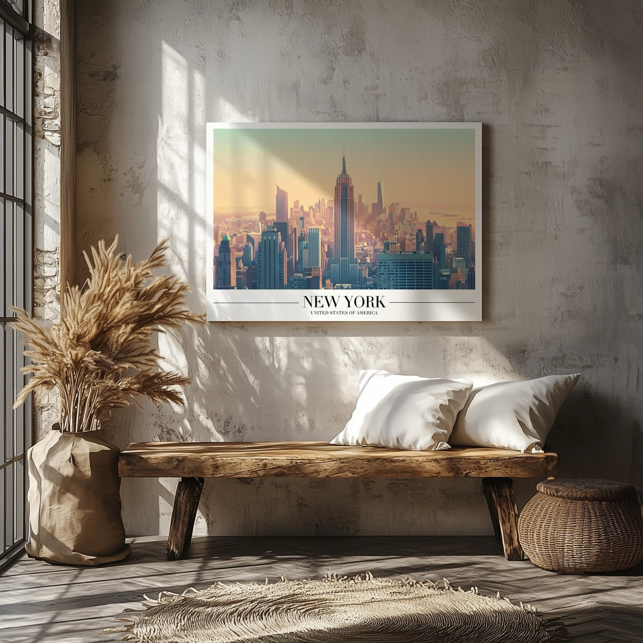 Iconic New York City NYC World Travel - Framed Canvas Wall Art Print | House Prints