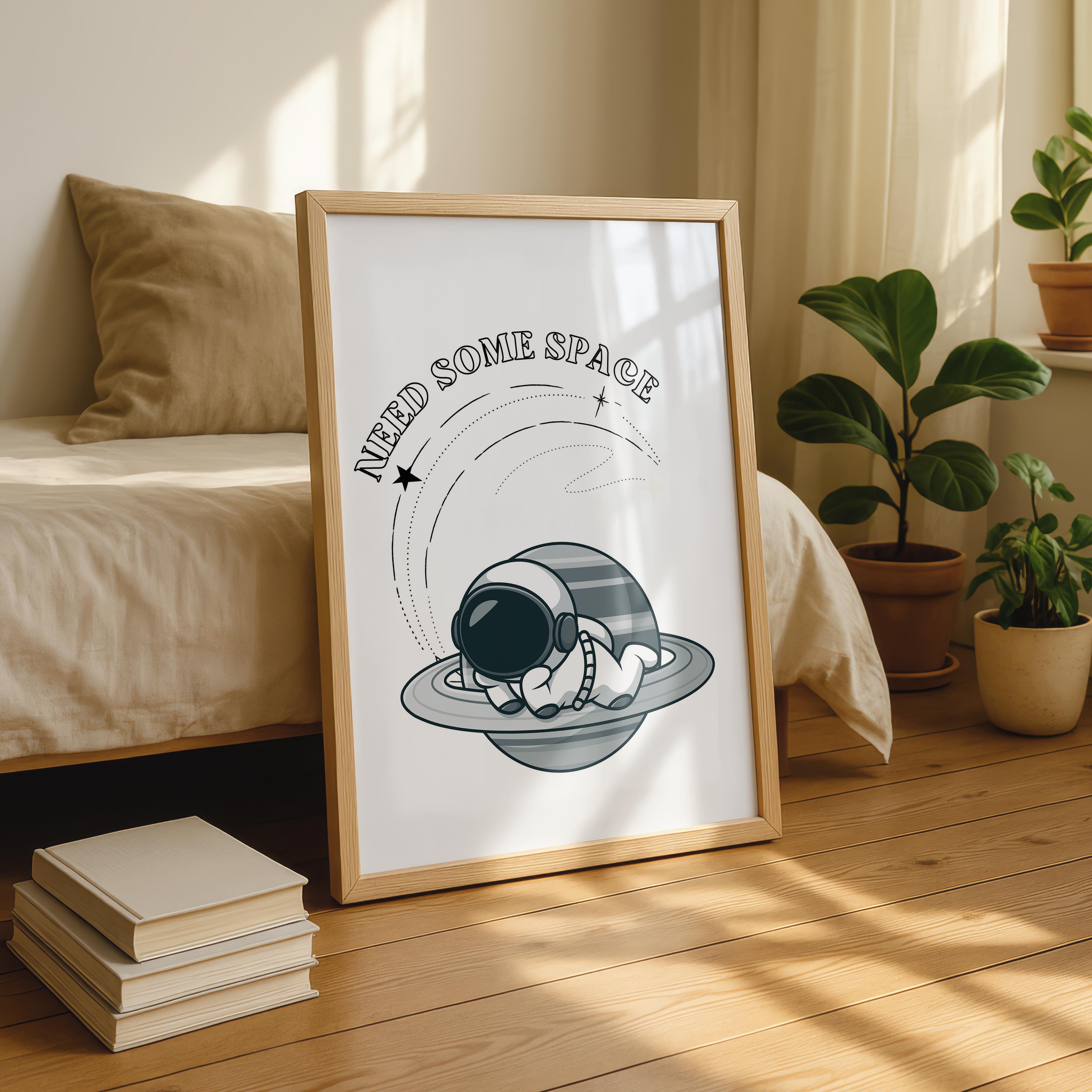 Need Some Space Cute Spaceman - Rolled Poster Wall Art Print