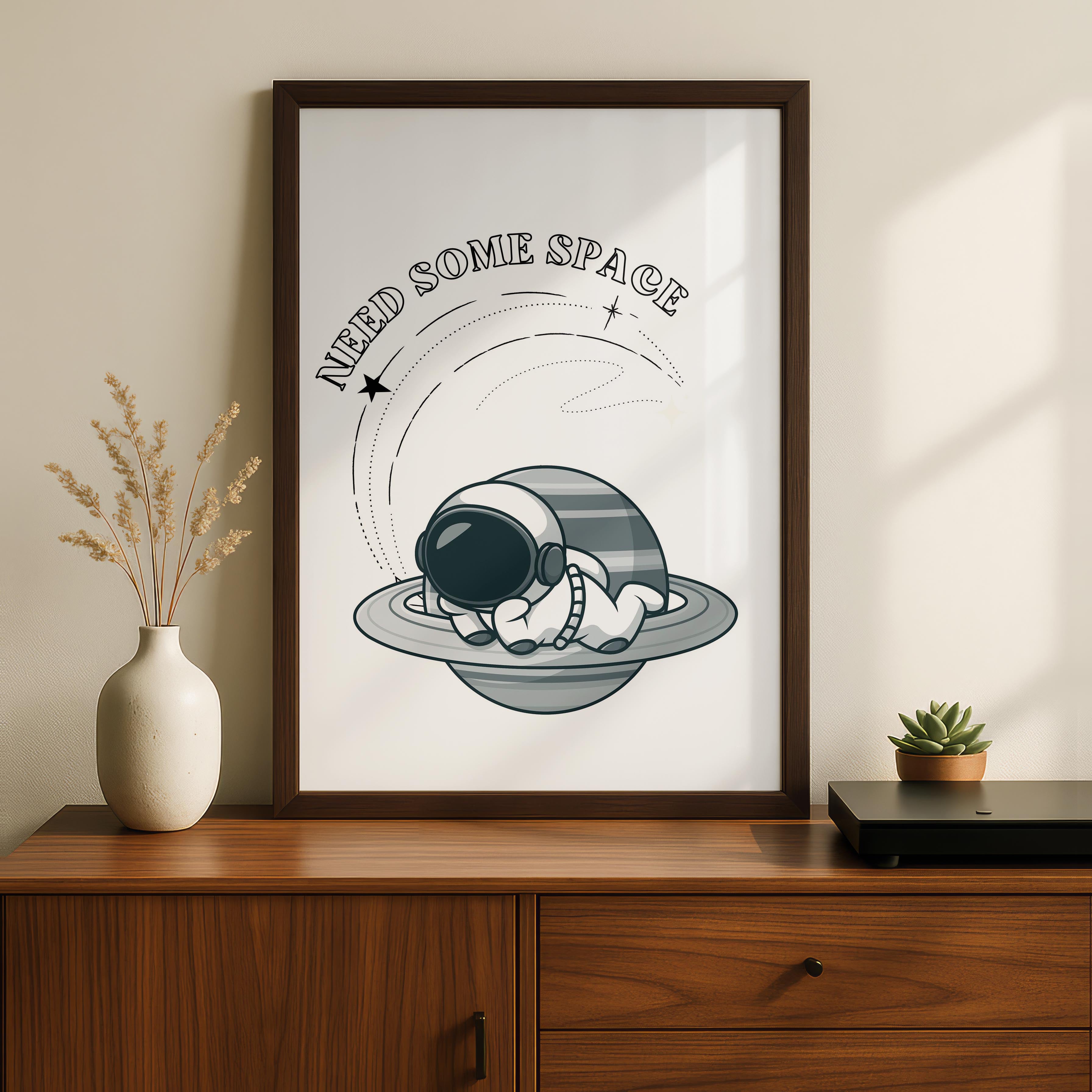 Need Some Space Cute Spaceman - Rolled Poster Wall Art Print