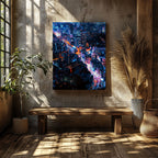Neon Lights Cityscape NYC - Framed Canvas Wall Art Print | House Prints