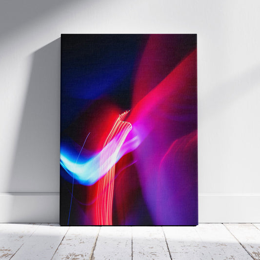 Neon Lights in Motion - Framed Canvas Wall Art Print - House Prints