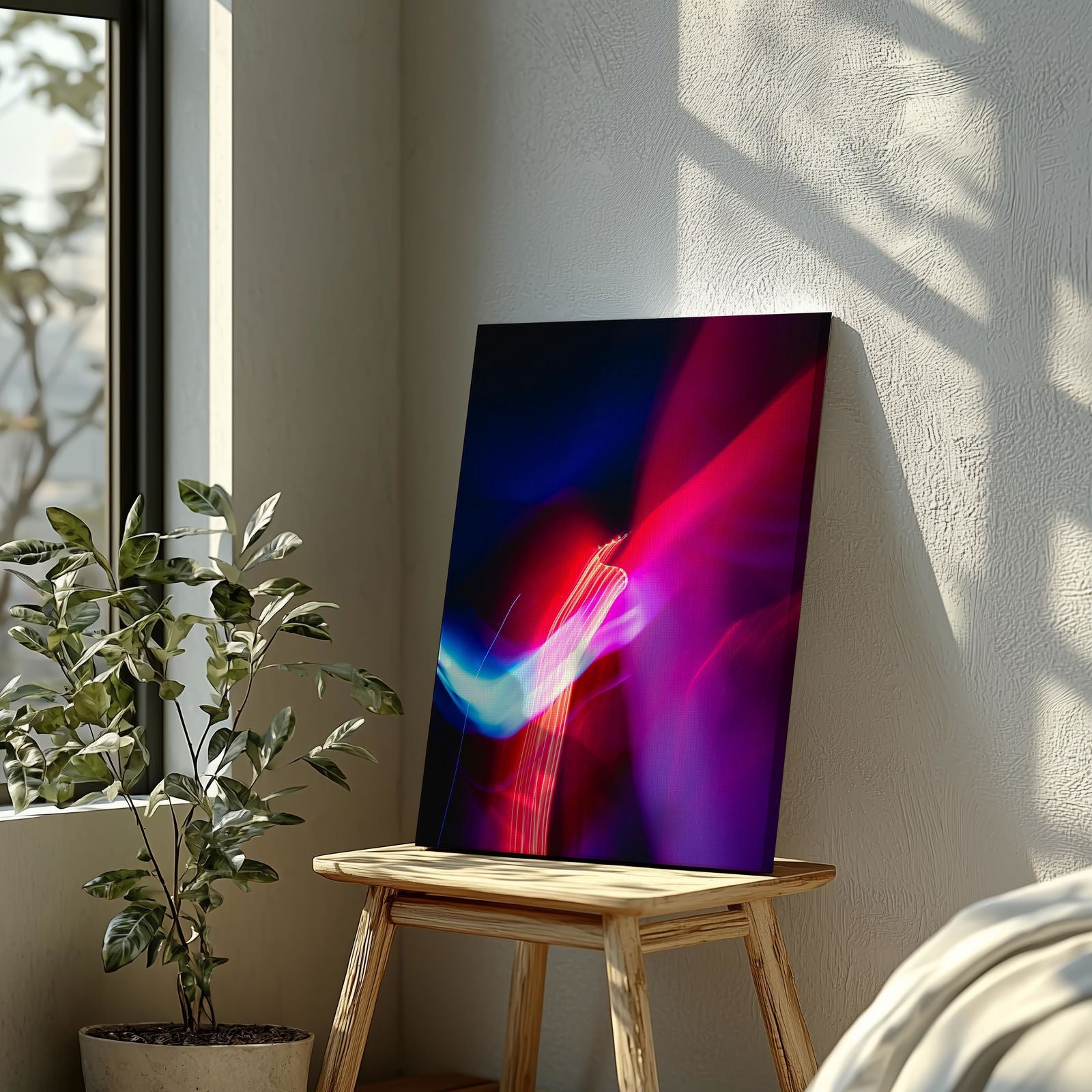 Neon Lights in Motion - Framed Canvas Wall Art Print | House Prints
