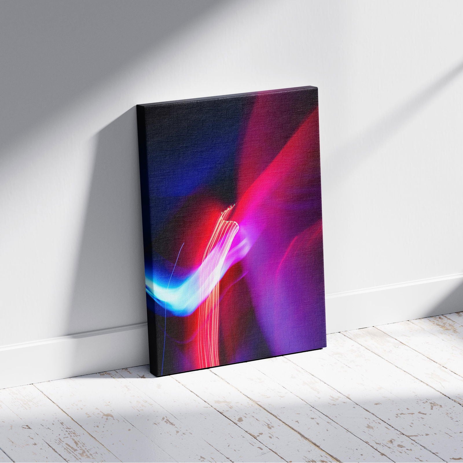 Neon Lights in Motion - Framed Canvas Wall Art Print | House Prints