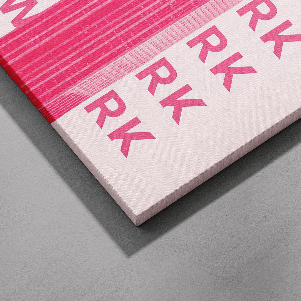 New York NYC Pink Text Travel Art - Framed Canvas Wall Art Print | House Prints