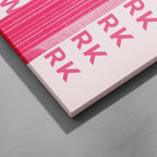 New York NYC Pink Text Travel Art - Framed Canvas Wall Art Print | House Prints