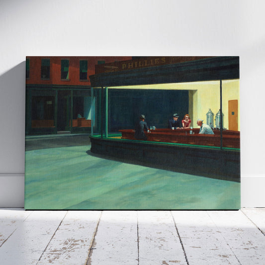 Nighthawks - Edward Hopper - Framed Canvas Wall Art Print - House Prints