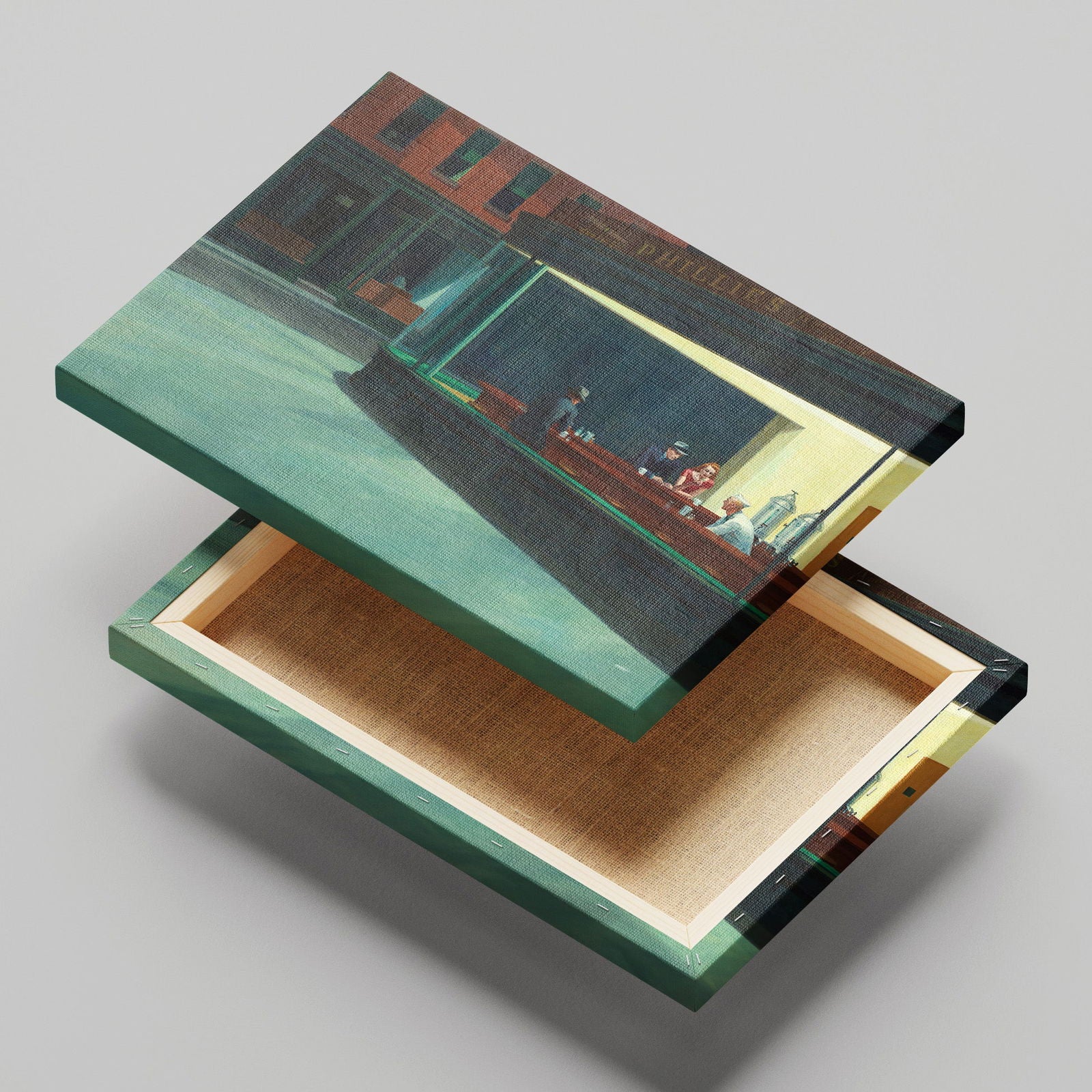 Nighthawks - Edward Hopper - Framed Canvas Wall Art Print - House Prints