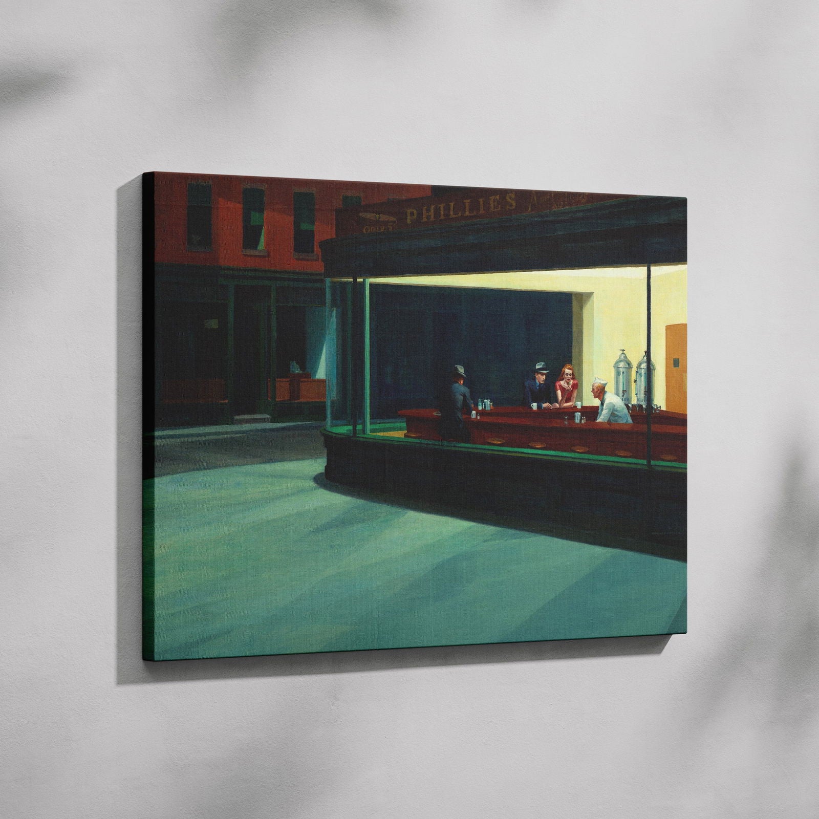 Nighthawks - Edward Hopper - Framed Canvas Wall Art Print - House Prints