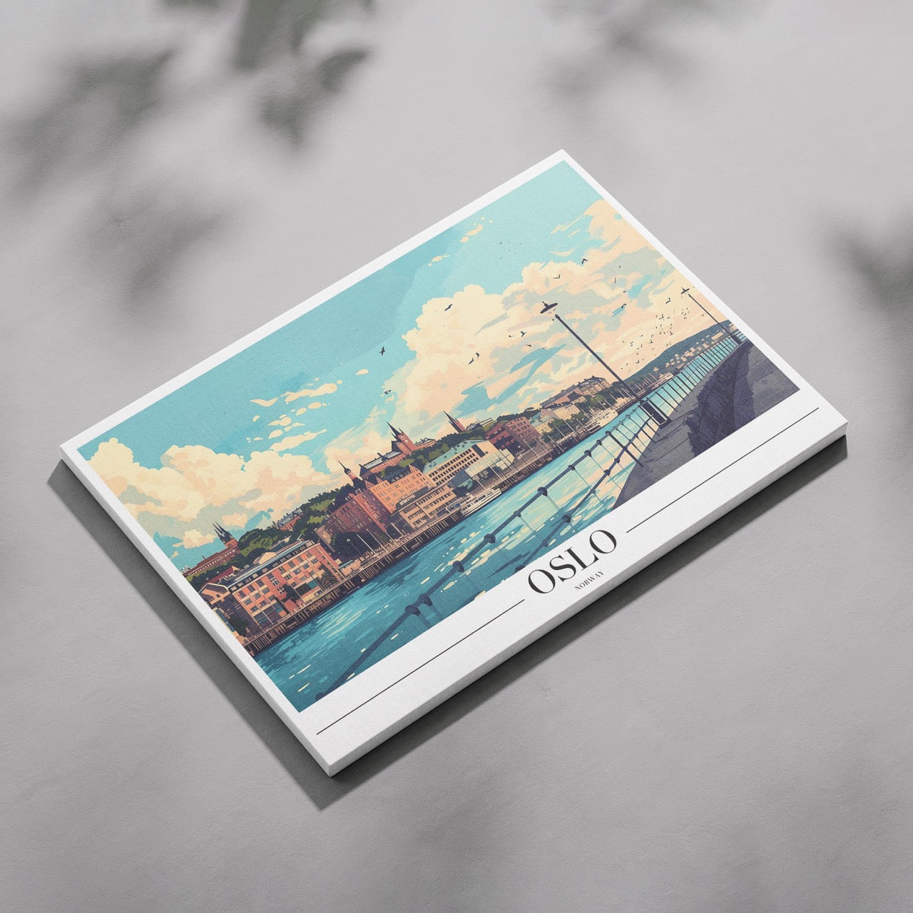 Scenic Oslo Norway City World Travel - Framed Canvas Wall Art Print - House Prints