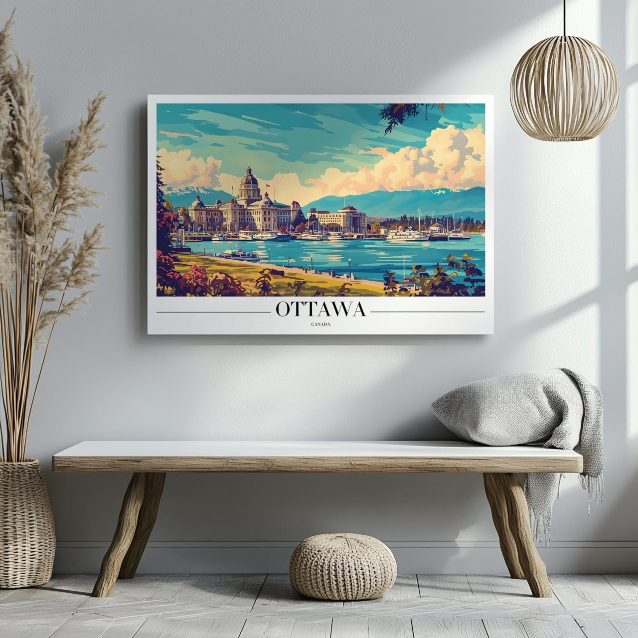 Ottawa Canada City World Travel - Framed Canvas Wall Art Print - House Prints