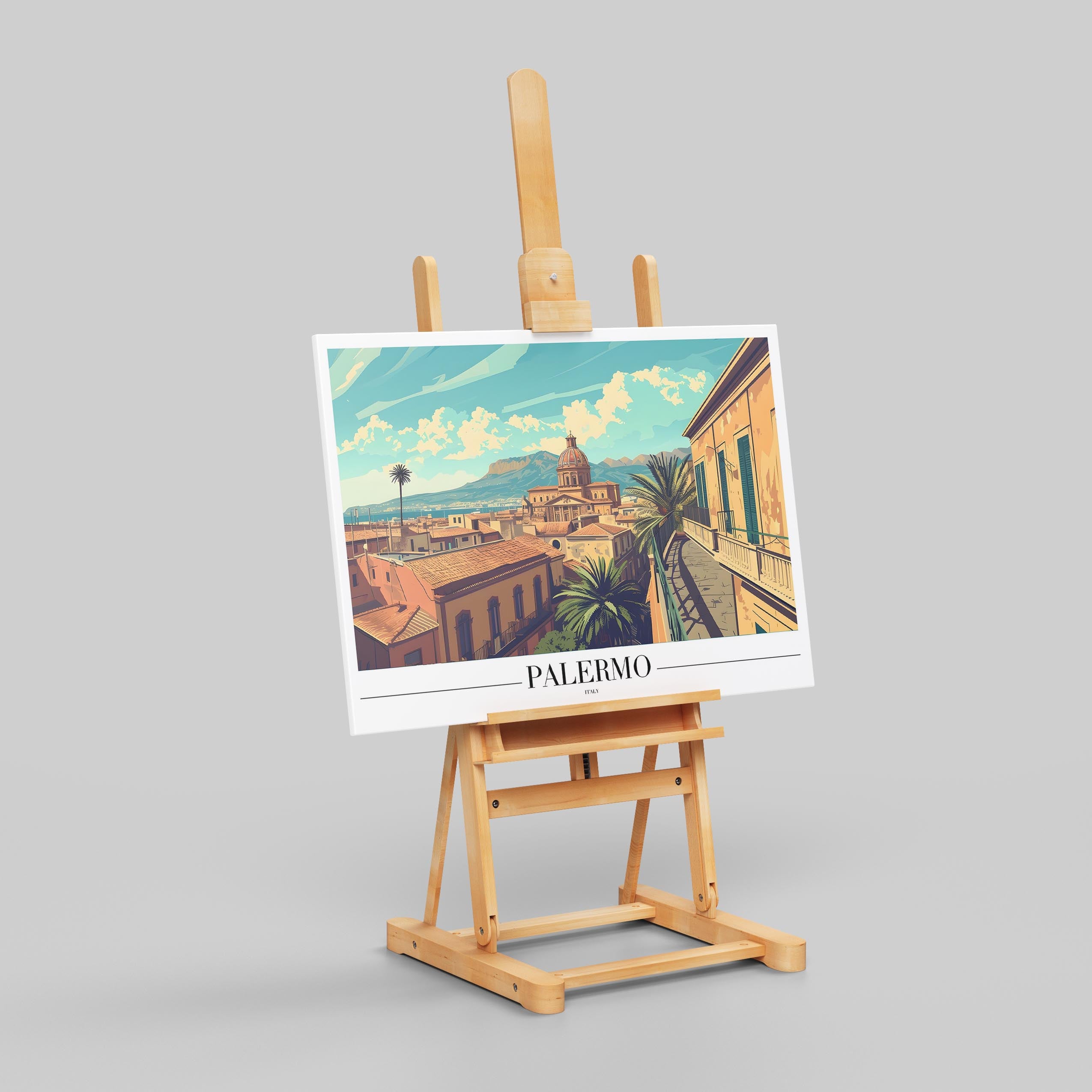 Historic Palermo Italy World Travel - Framed Canvas Wall Art Print | House Prints