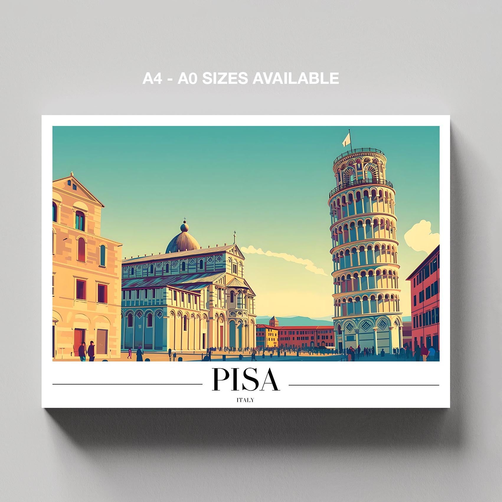 Timeless Pisa Italy City World Travel - Framed Canvas Wall Art Print | House Prints