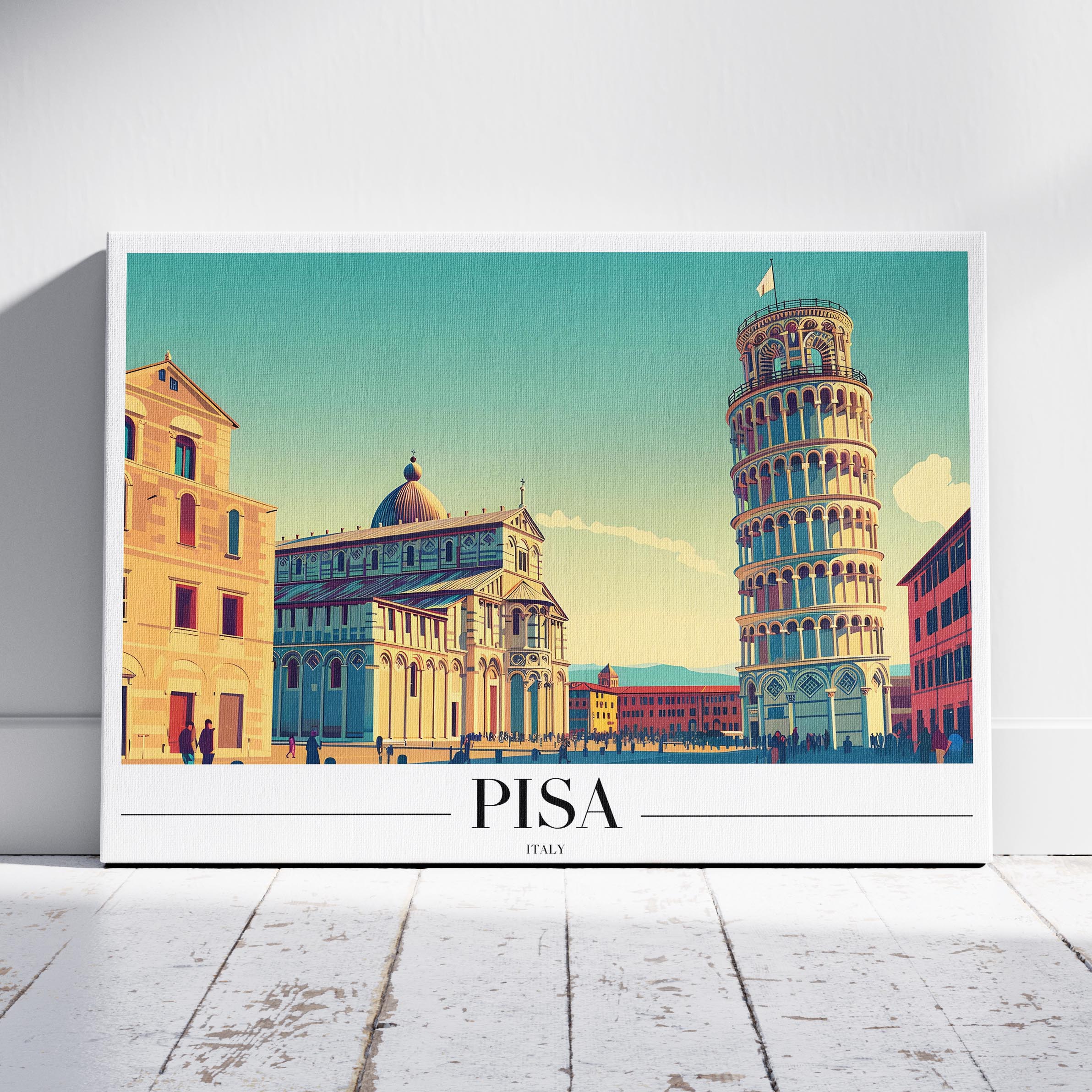 Timeless Pisa Italy City World Travel - Framed Canvas Wall Art Print | House Prints