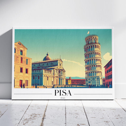 Timeless Pisa Italy City World Travel - Framed Canvas Wall Art Print - House Prints